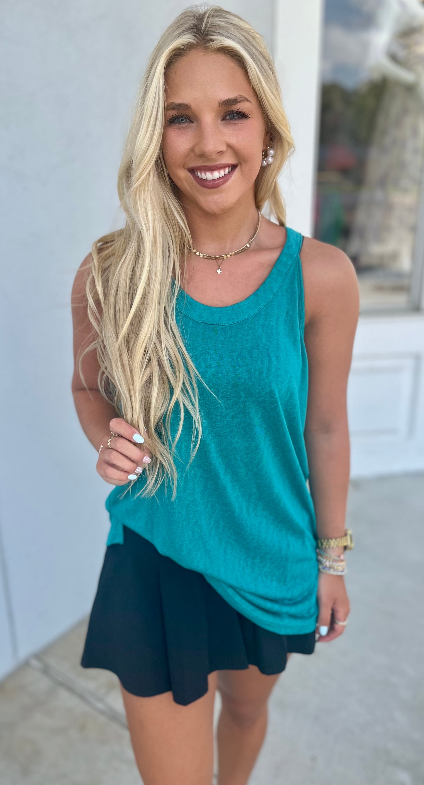 Modal Blend Tunic Tank , Teal