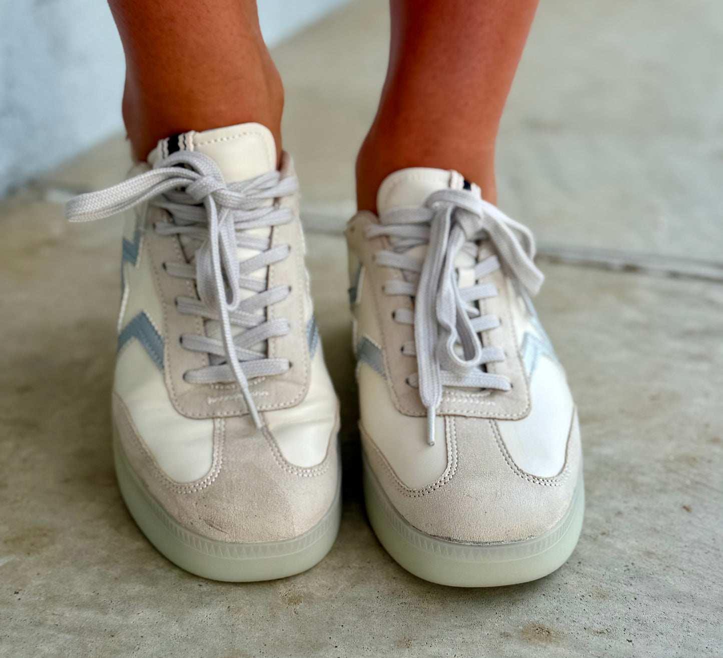 Peaches Platform Silver Sneakers