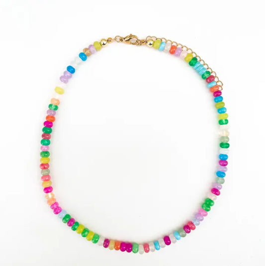 Jelly Loop Rainbow Gemstone Necklace