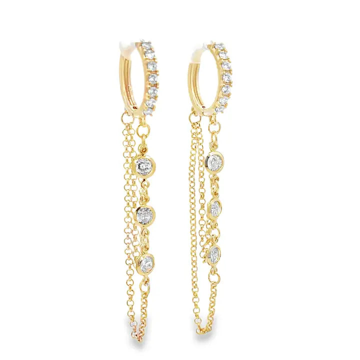 Gold Rolo Link Chain Earrings