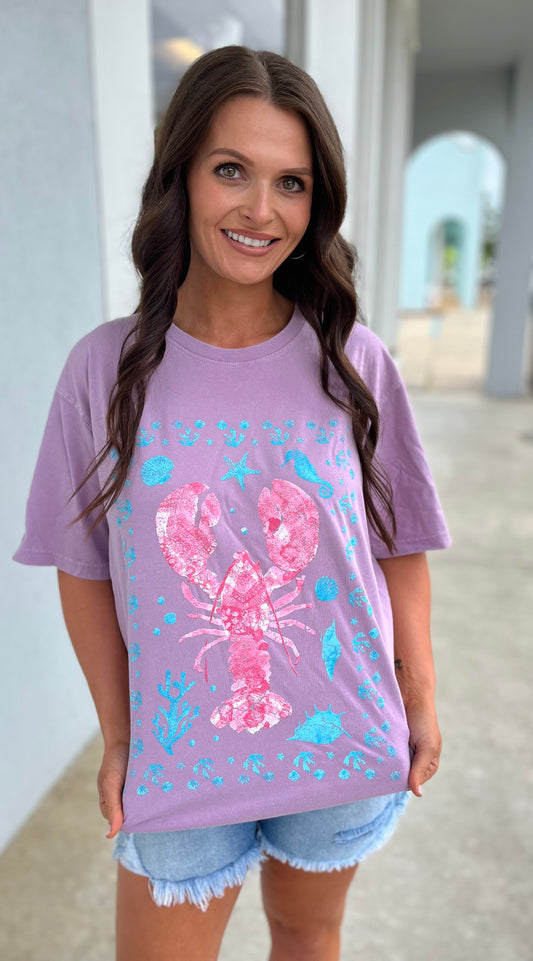 Lavender Lobster Graphic Tee