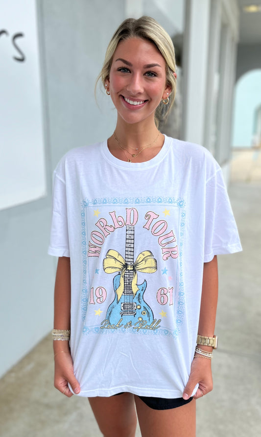 World Tour 1961 Graphic Top , White