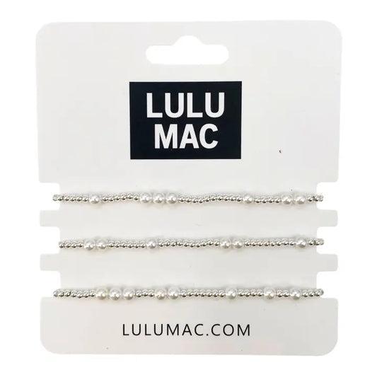 Silver/Pearl Lulu Mac Bracelet Set
