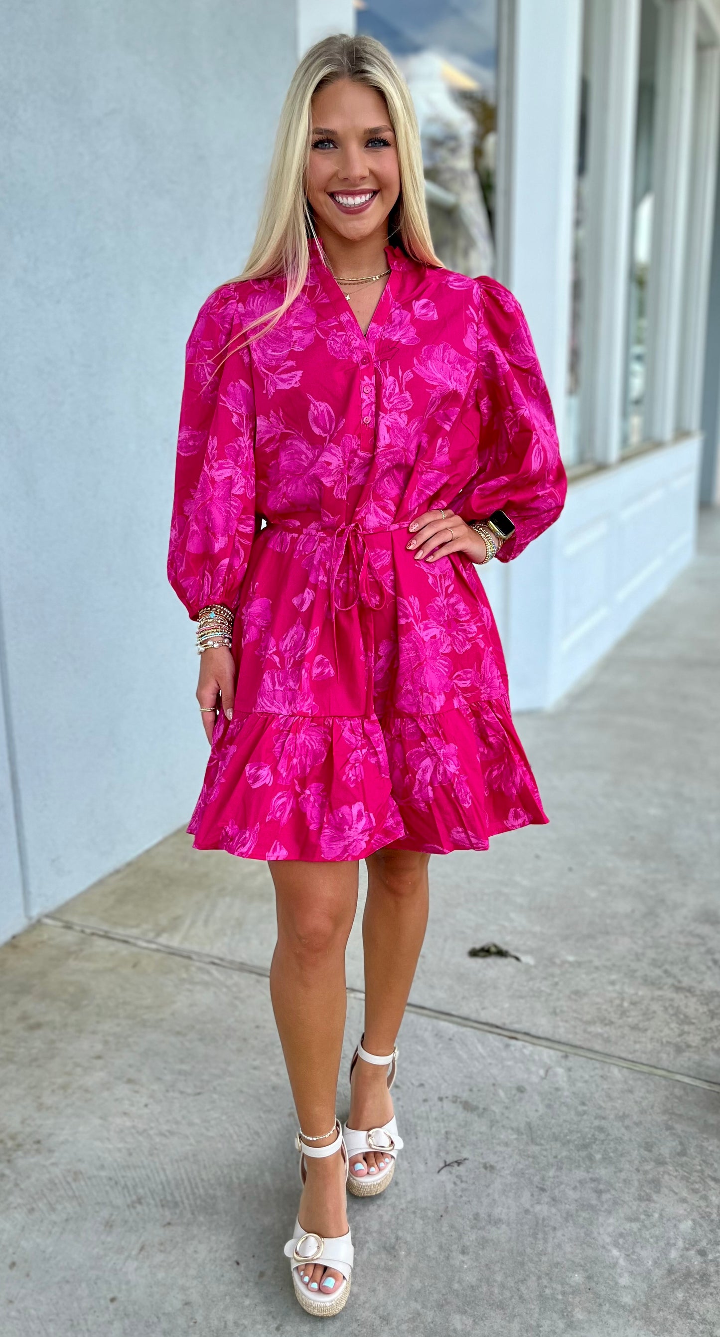 Fuchsia Vacey Floral Dress