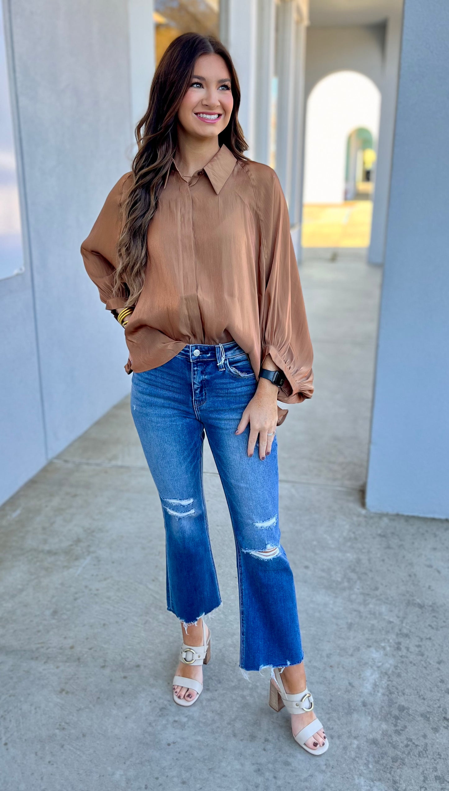 Brown Button Front Shirt