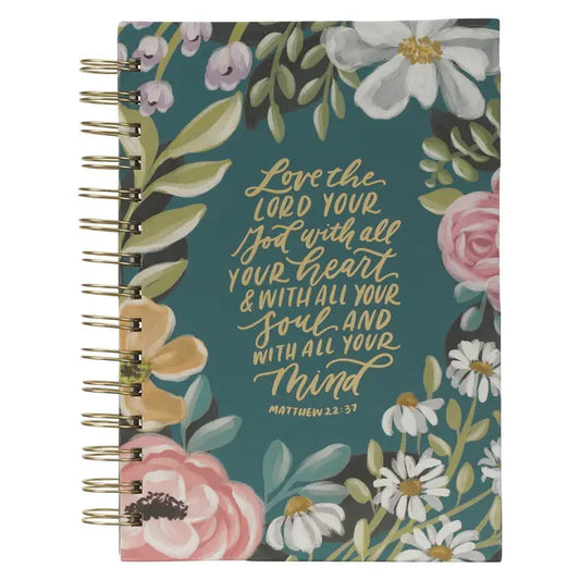 Teal Floral Love The Lord Floral Notebook
