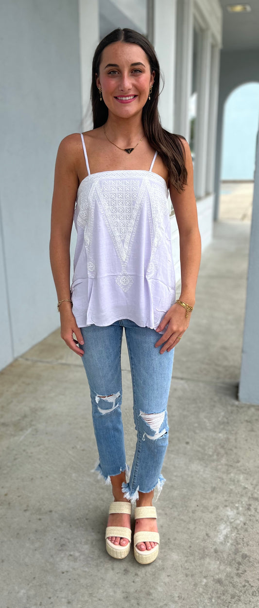 Pale Lilac Embroidered Cami