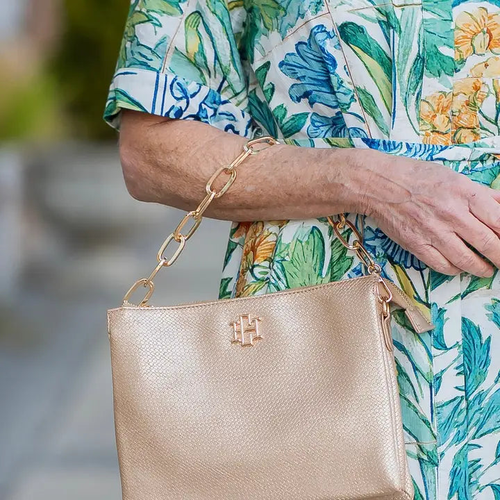 Ariana Woven Gold Purse