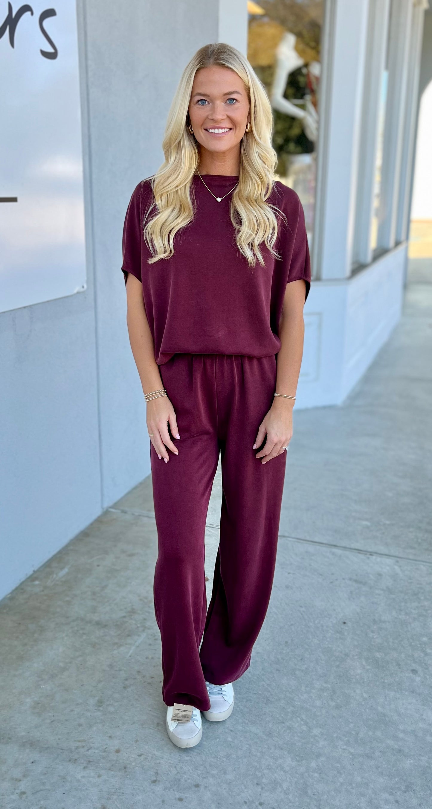 Elastic Scuba Waist Paints , Burgundy