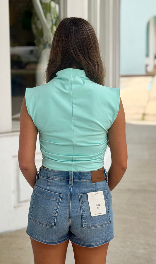 Aqua Sarah Cropped Top