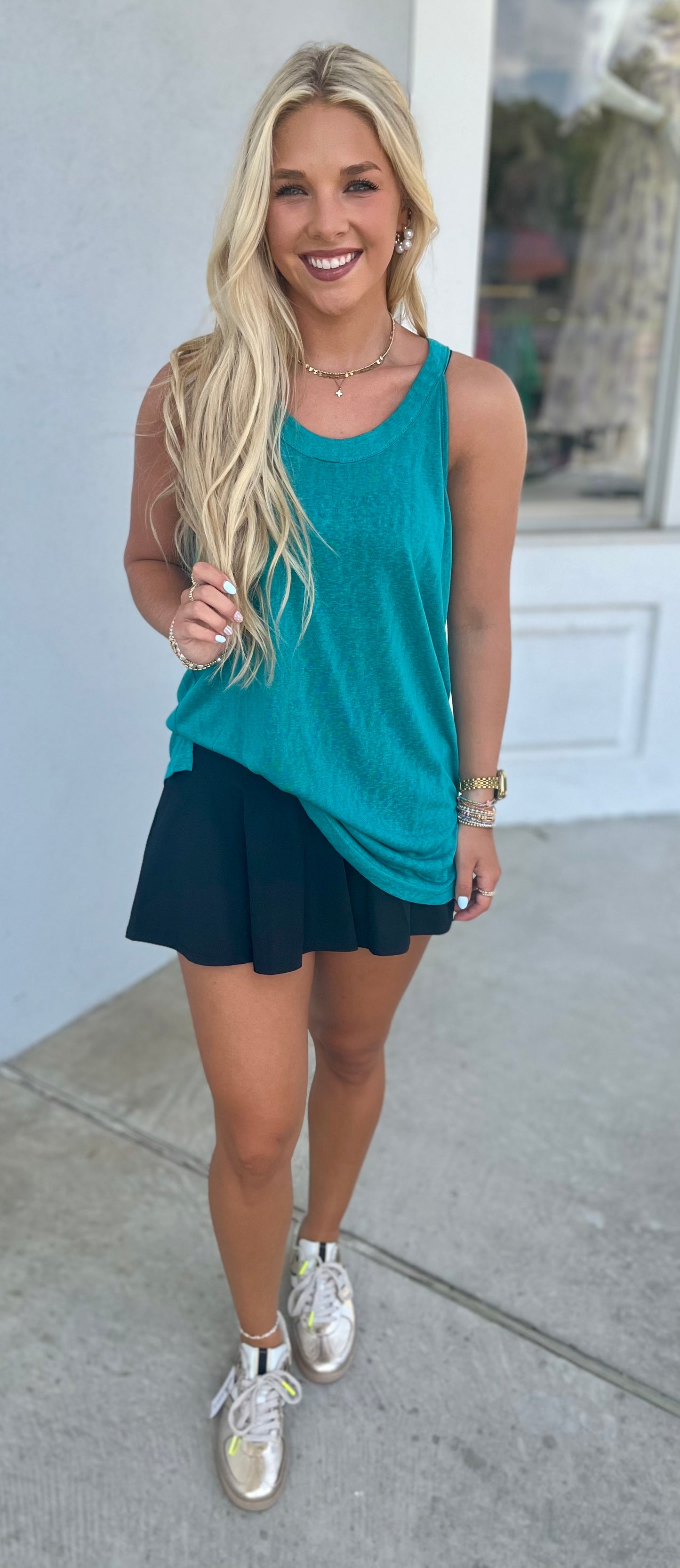 Modal Blend Tunic Tank , Teal
