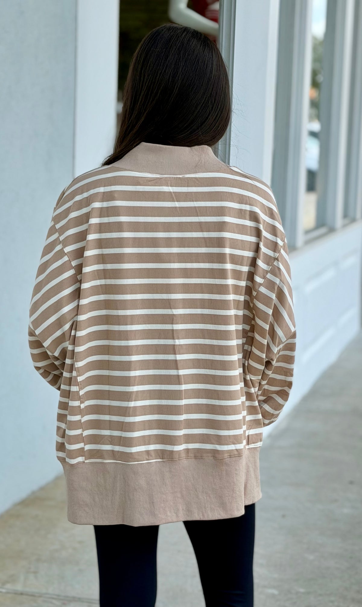 Taupe/Cream Striped Pullover