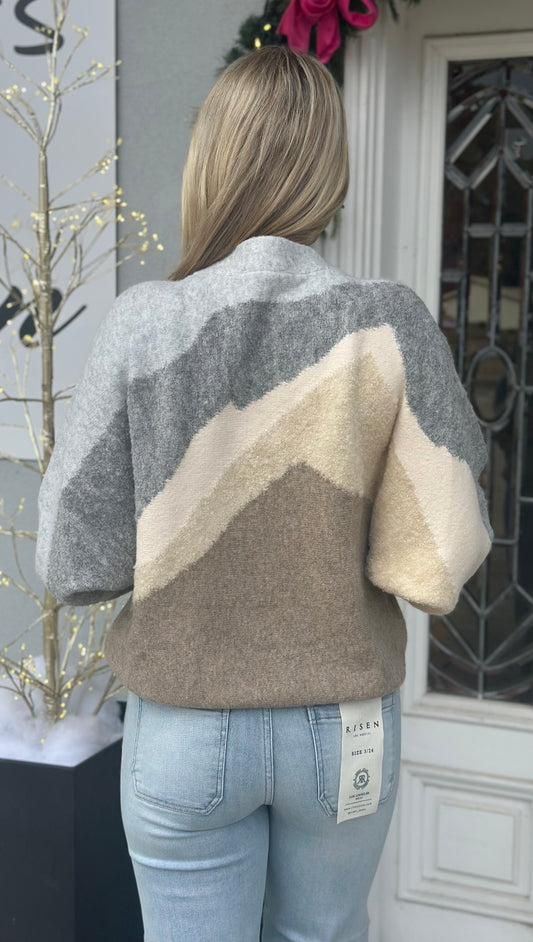 Gray/Tan Colorblock Sweater