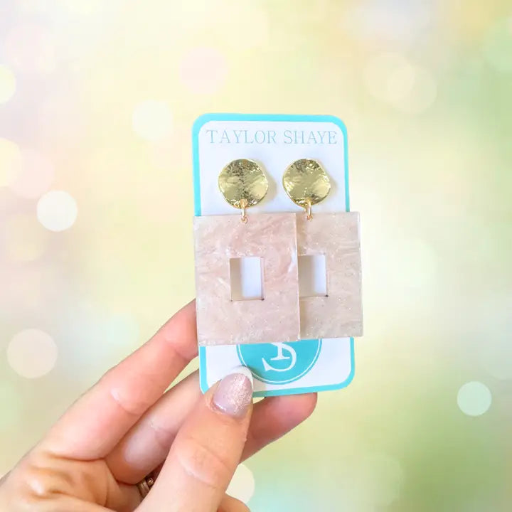 TS Earrings, Pink Shimmer Naomi