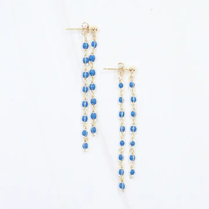 Lulu Chain Drop Earring Navy