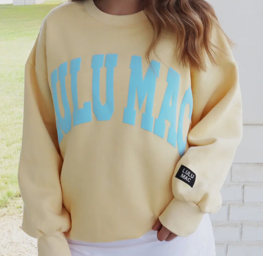 Lulu Mac Sweatshirt , Butter/Light Blue