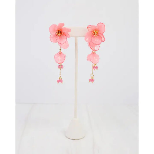 Billings Flower Earrings , Pink