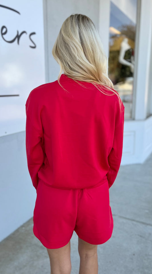 Scuba Pullover & Shorts SET, Ruby