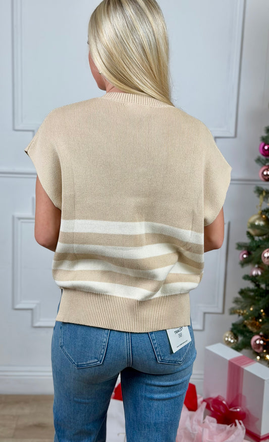 Taupe Stripe Sweater