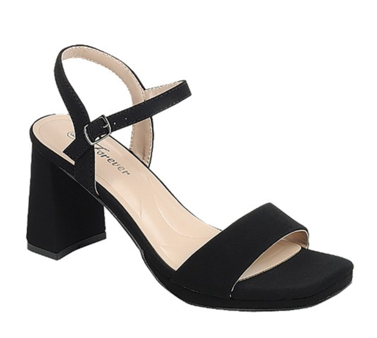 Black Mid Block Heel