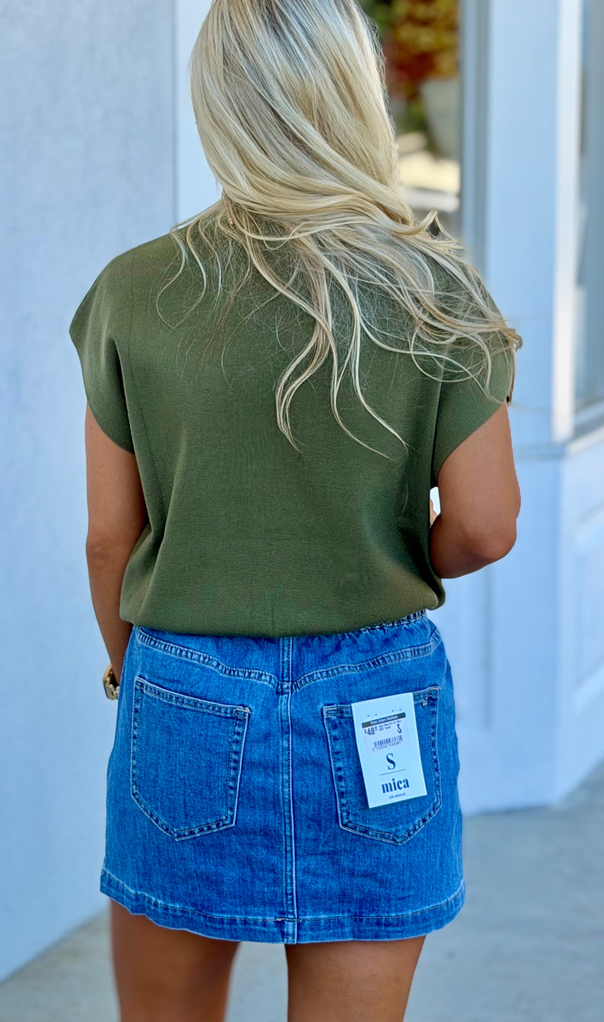 Military Mock Neck Short Sleeve Top