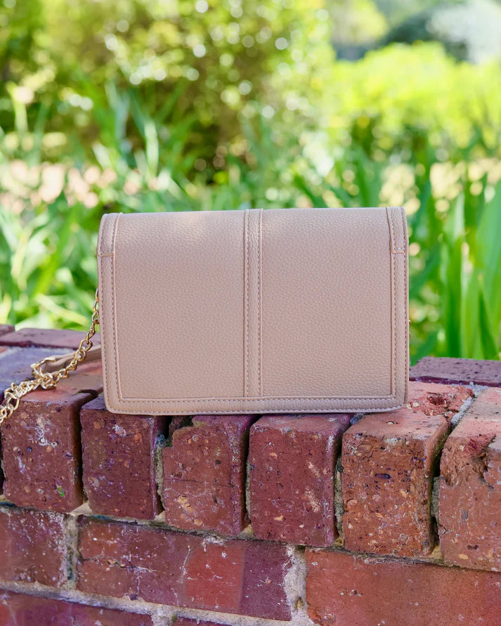 Cecilia Circle Logo Handbag, Taupe