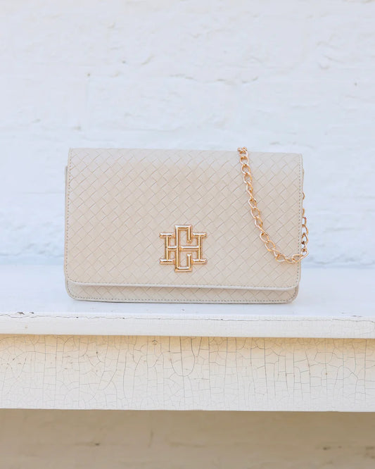 Bryn Clutch/Crossbody, Woven Almond