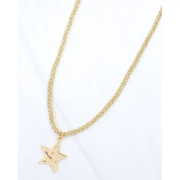 Cameron Cord Necklace Star Gold