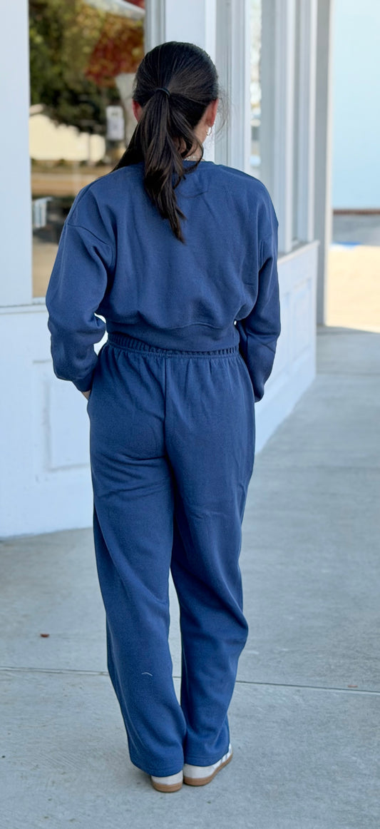Cotton Fleece Relaxed Fit Sweatpant, Ocean