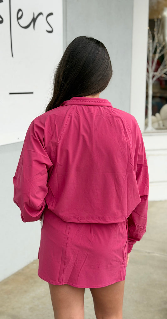 Sculpt Half Zip Pullover , Plum Pink