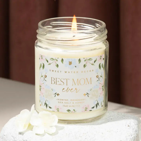 Floral Best Mom Ever Candle 9oz.
