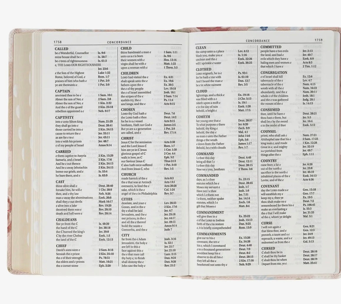 KJV Faux Leather Floral Bible