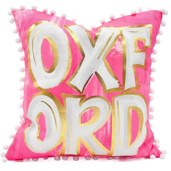 Gold Foil Fluorescent Pink Oxford Pillow