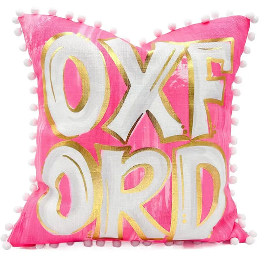 Gold Foil Fluorescent Pink Oxford Pillow