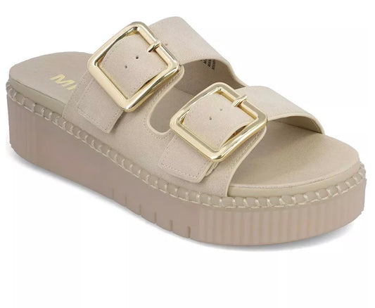 Jacinta Ecru Double Buckle Flatform Sandal
