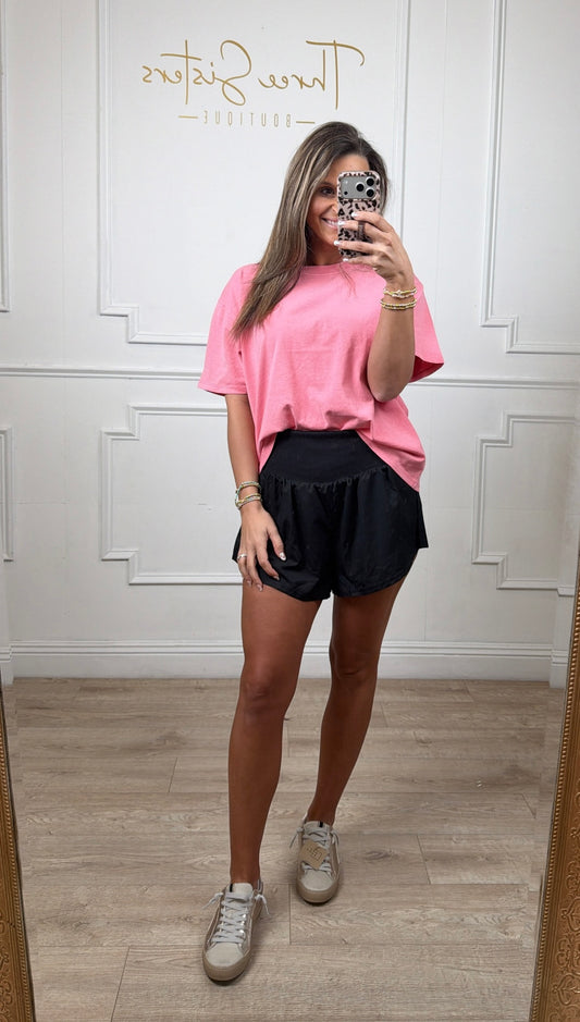 Crew Neck Tee, Pink