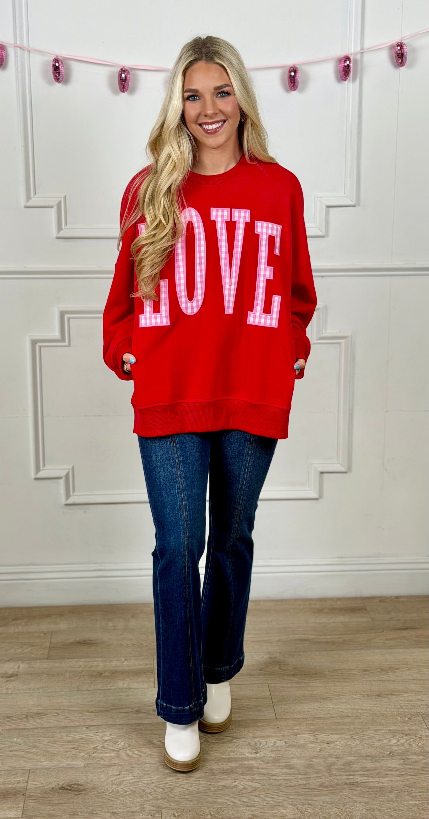 Red Love Patch Sweatshirt