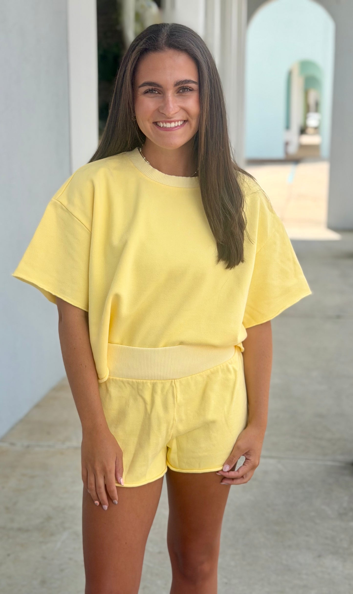 Yellow Terry Raw Edge SET