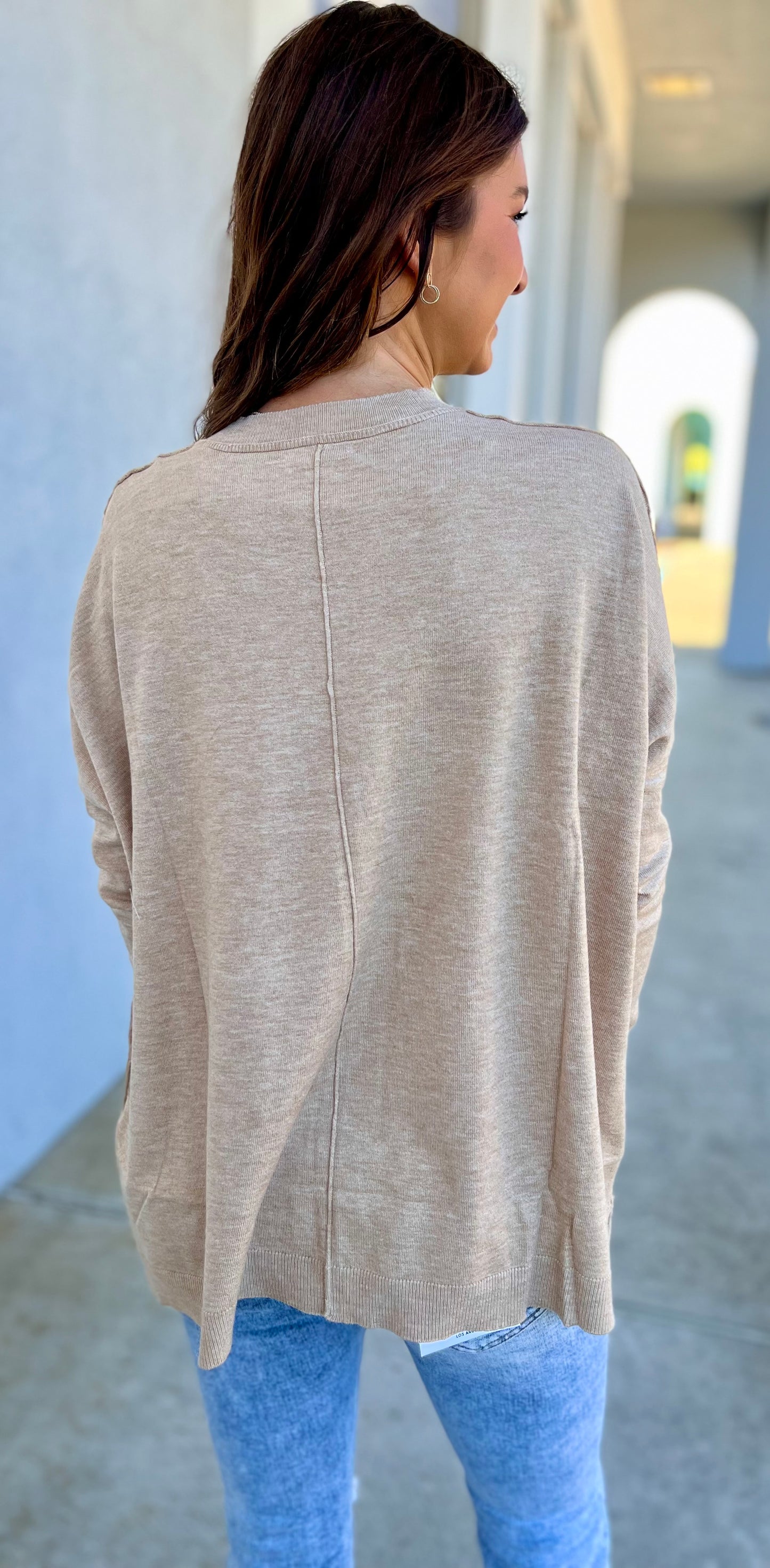 Oatmeal Round Neck Sweater