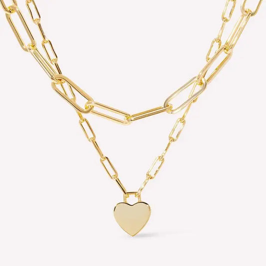Heart Chain Layered Necklace