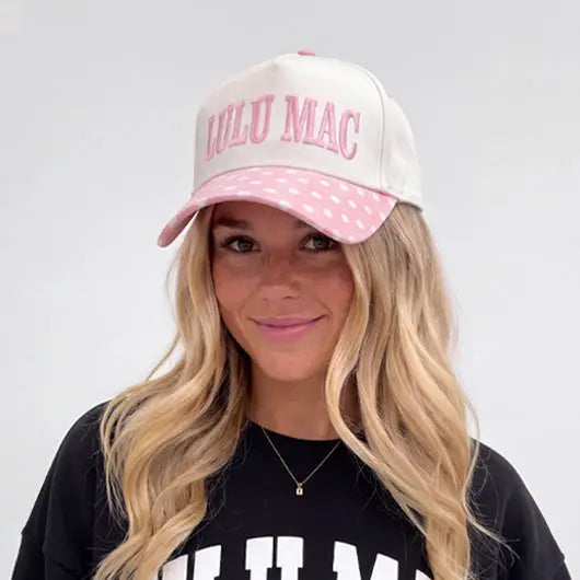 Lulu Mac Hat, Hot Pink/White Dot