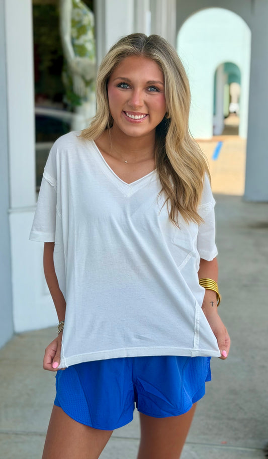 White Washed Raw Edge Top