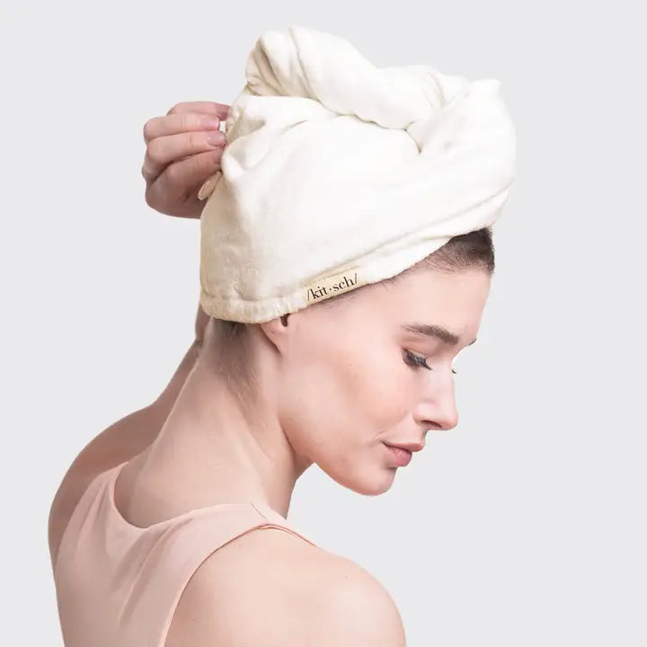 Quick Dry Hair Towel-Ivory
