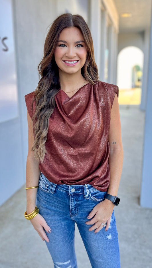 Sleveless Blouse , Brick