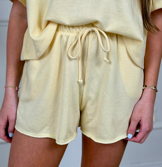 Banana French Terry Front Tie Shorts