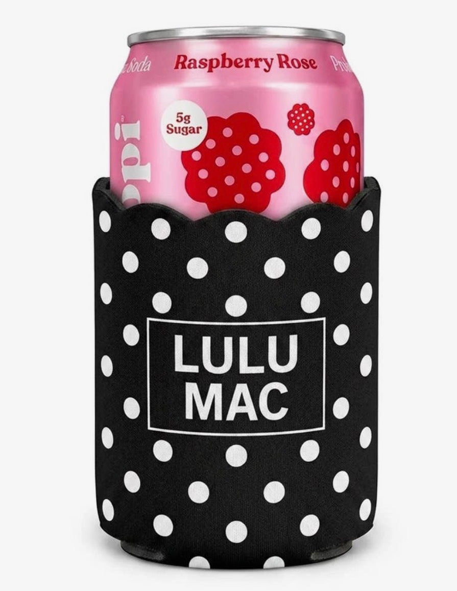 Lulu Mac Koozie, Black/White Polka Dot