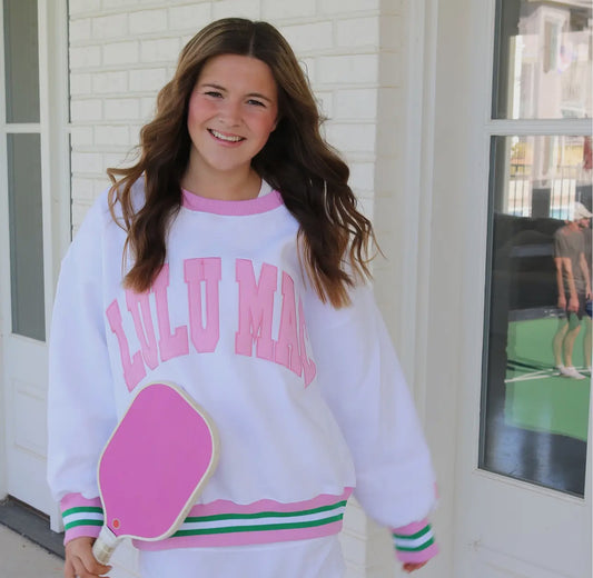 Stitch Lulu Mac Sweatshirt, Pink/White