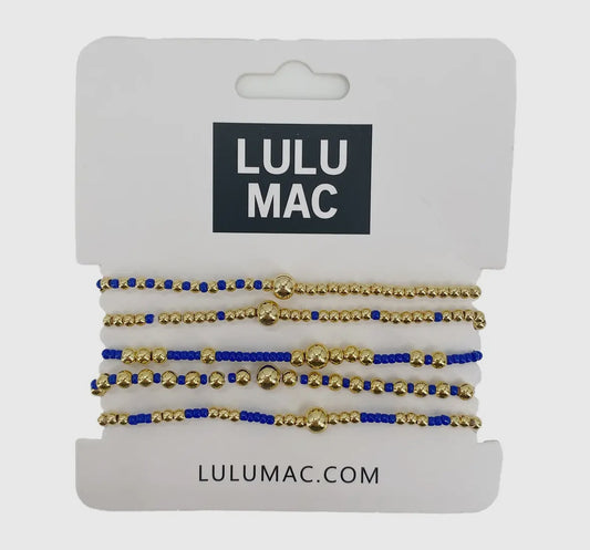 Lulu Mac Multi Color Bracelet Stack, Royal