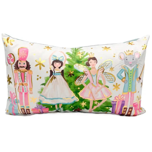 Gold Foil Nutcracker Ballet Pillow