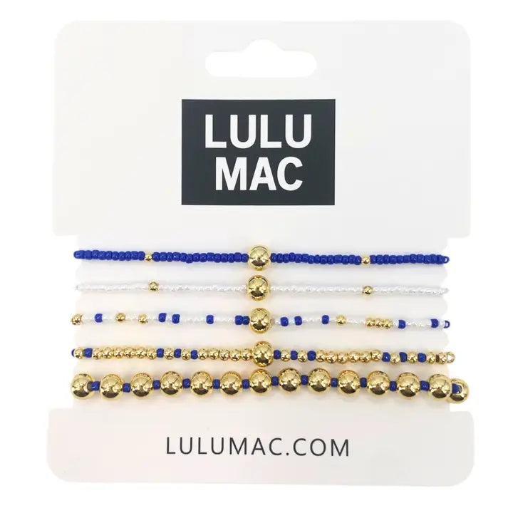 Royal/White Lulu Mac Bracelet Set